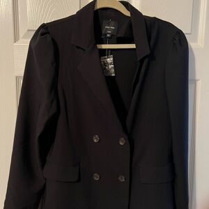 Love Tree Elegant Black Double-Breasted Blazer